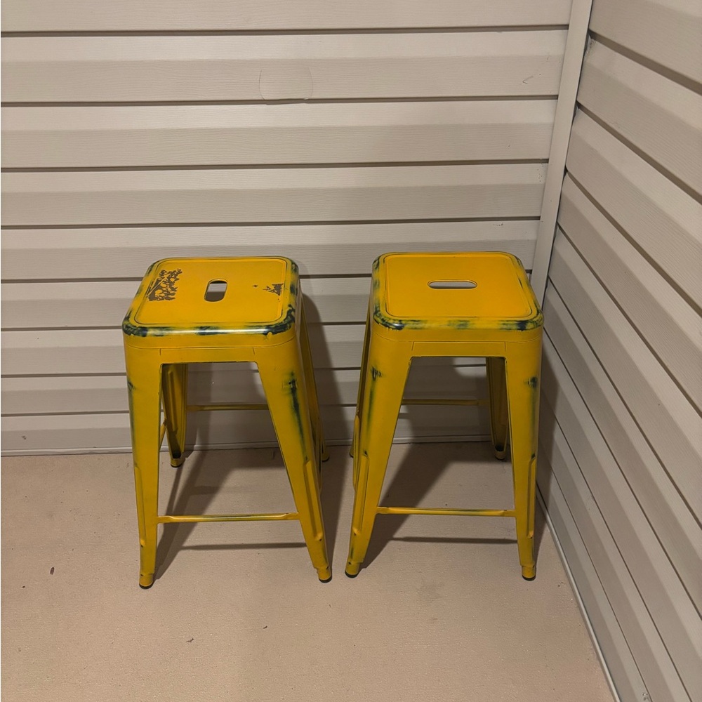 Yellow Metal Bar Stools Local Pickup Only No Shipping Woodstock GA
